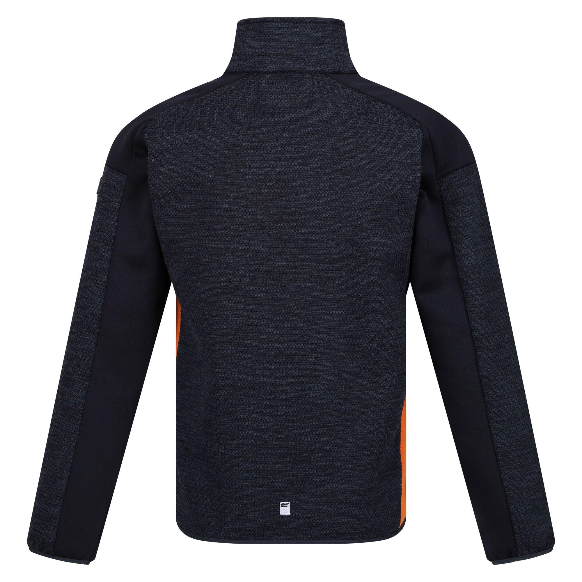 HIGHTON Children's fleece jacket (Navy blue / Khaki orange)