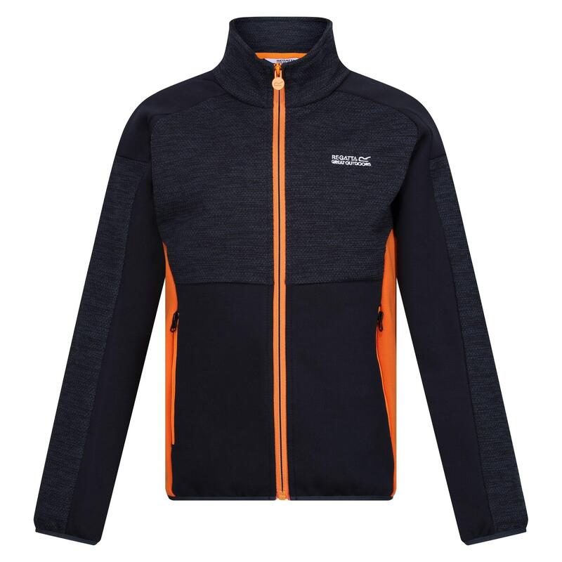 "Highton III" Fleecejacke für Kinder Marineblau/Persimmon