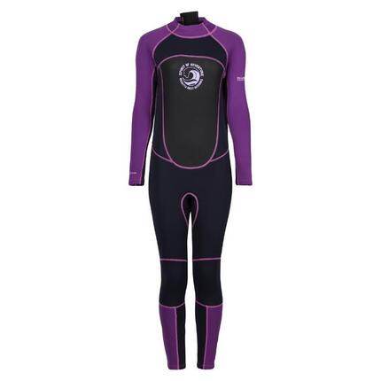 Neoprenanzug 3 mm Dicke für Damen Marineblau/Orchideen-Lila