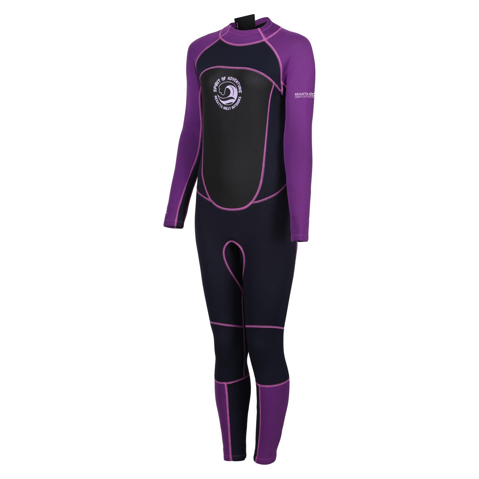 Womens/Ladies Full 3mm Thickness Wetsuit (Navy/Radiant Orchid) 3/5