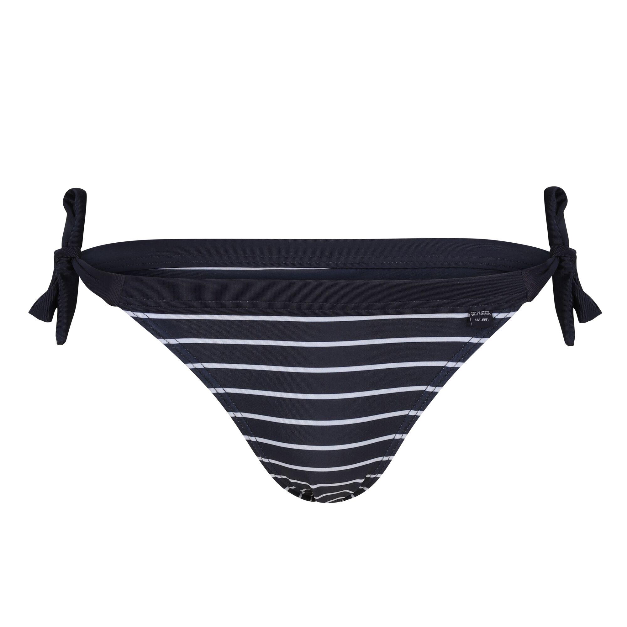 REGATTA Dames Flavia String Gestreept Bikinibroekje (Marine / Wit)