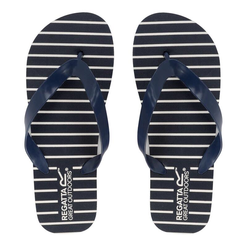 Dames Bali Stripe teenslippers (Marine)