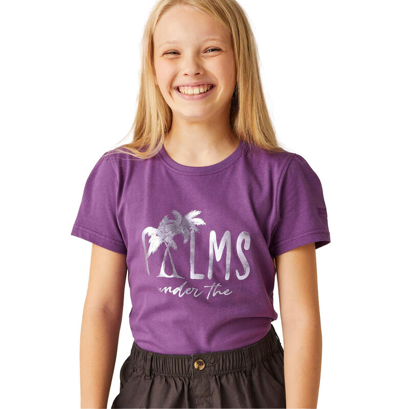 Kind/Kids Bosley VII Palmboom TShirt (Zonsondergang Paars)