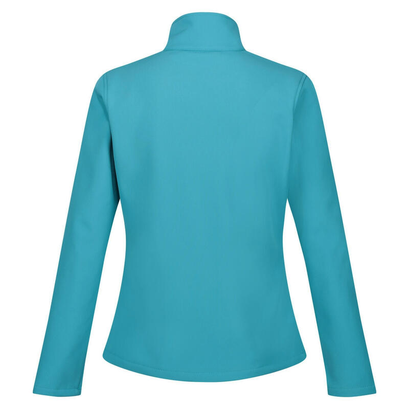 Chaqueta Connie V de Softshell Caminar para Mujer Azul Tahoe, Aqua Blanqueada