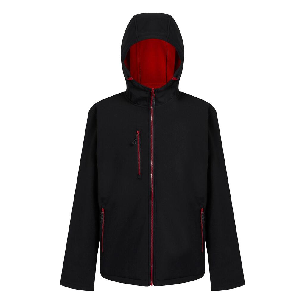 Mens 2 Layer Soft Shell Jacket (Black/Classic Red)