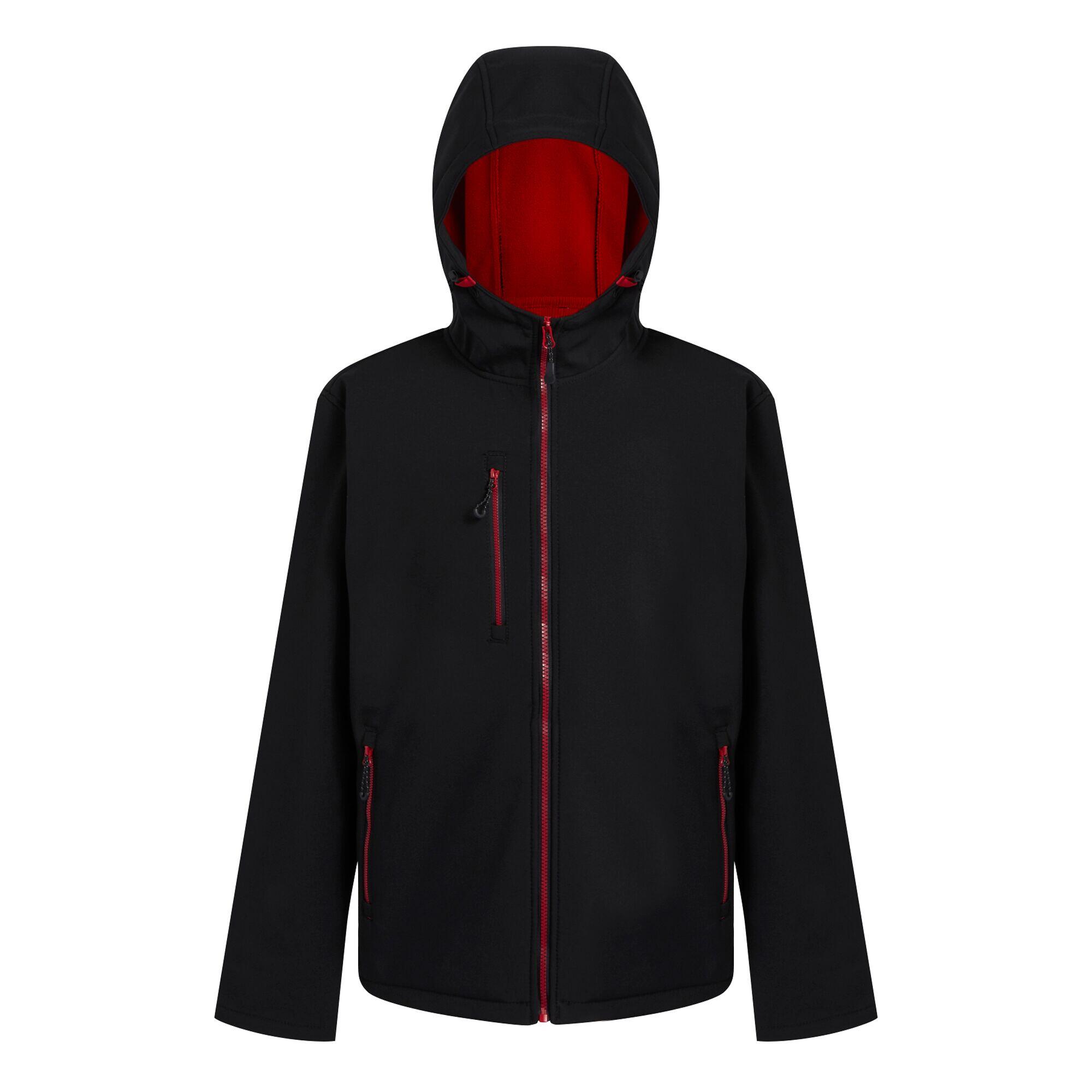 REGATTA Mens 2 Layer Soft Shell Jacket (Black/Classic Red)