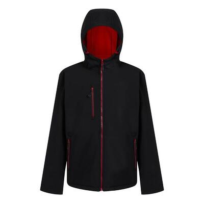 Heren 2laags softshell jas (zwart/klassiek rood)