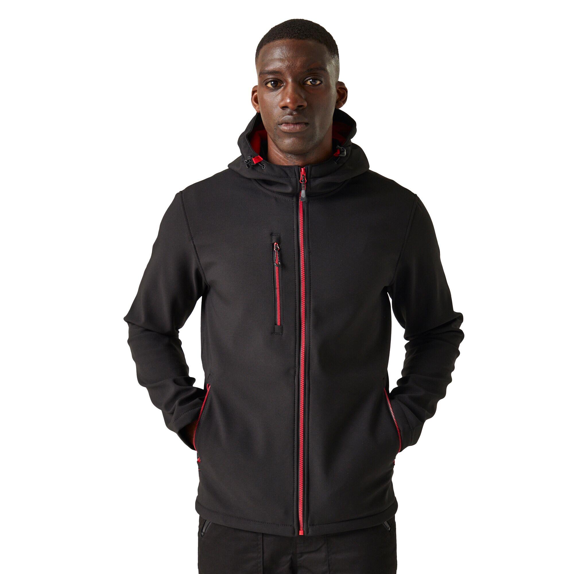 Veste Softshell Homme (Noir / Rouge Classique) 4/5
