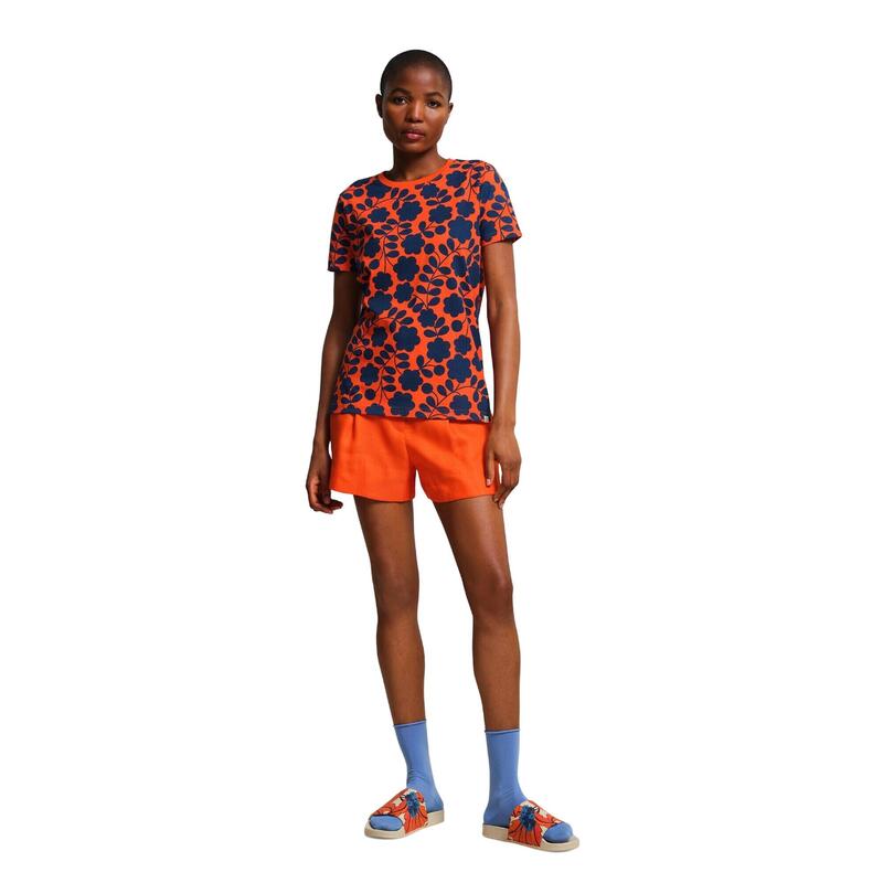 Camiseta Orla Kiely Floral para Mujer Naranja