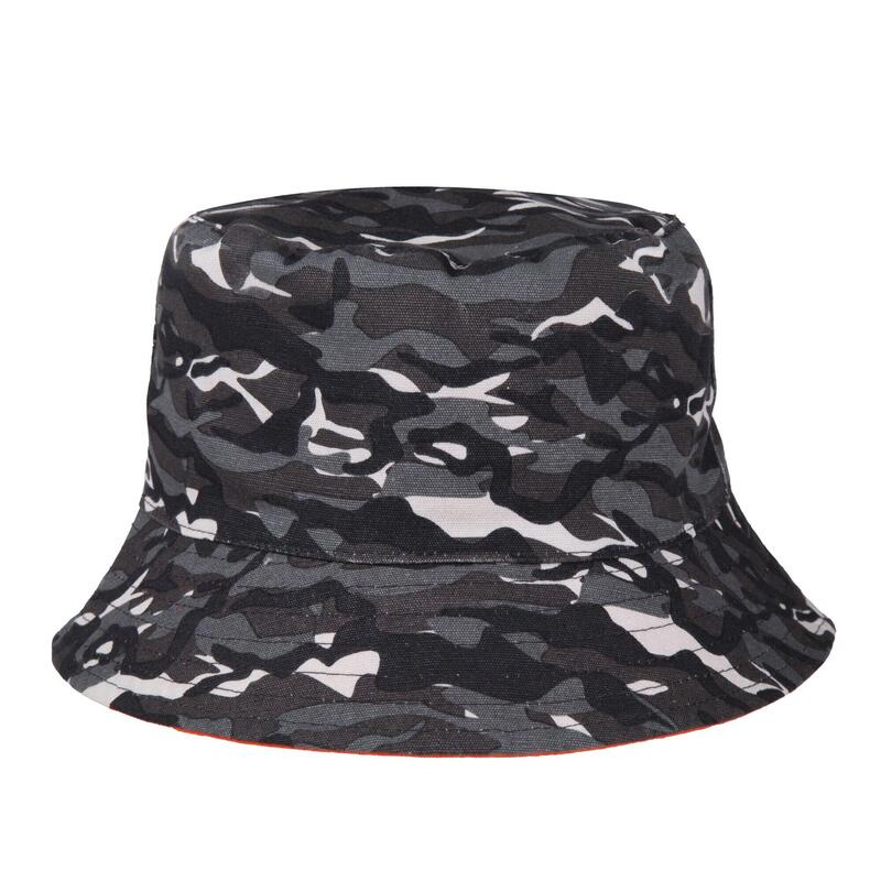 Gorro Pescador Flip Reversible para Niños/Niñas Negro, Caqui