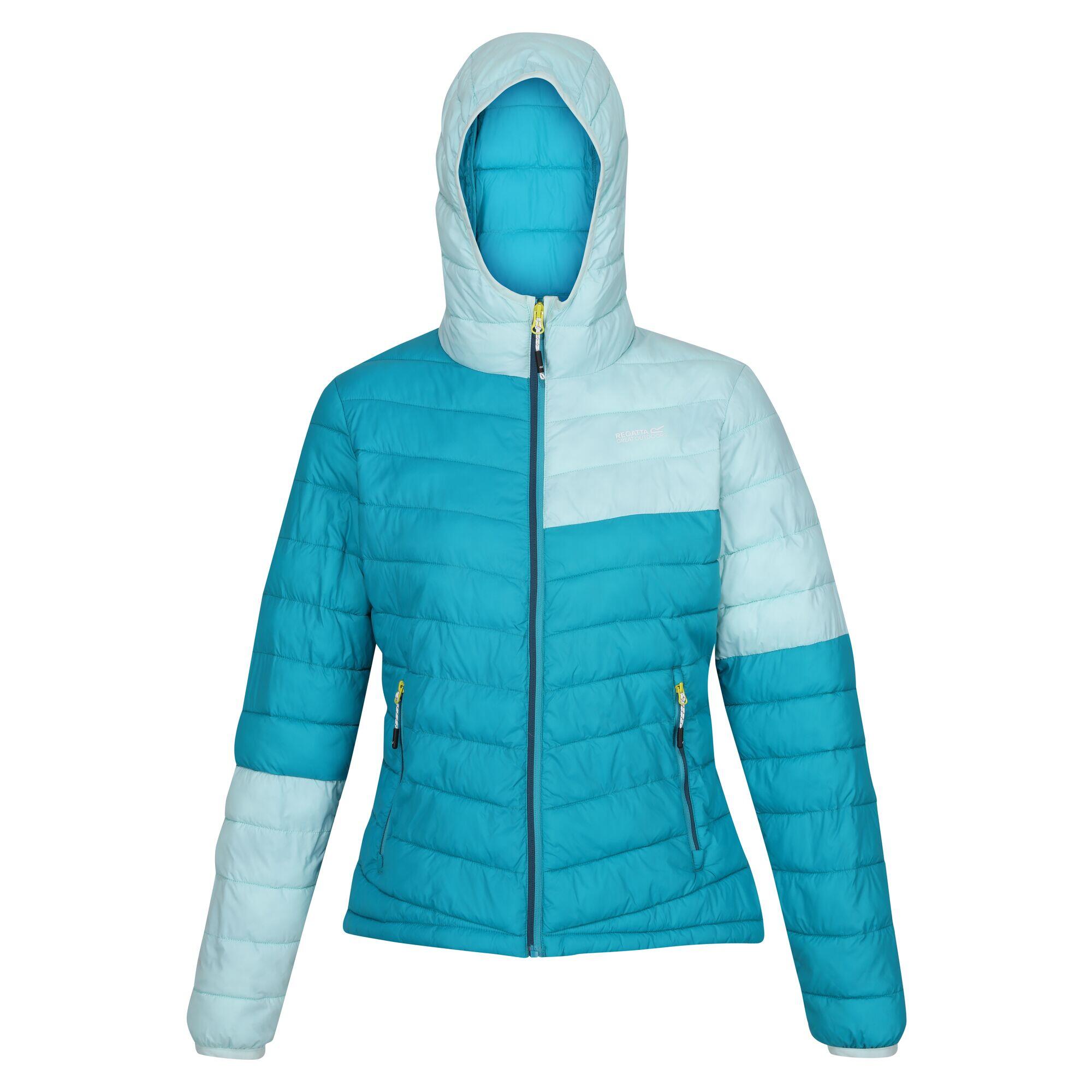 REGATTA Womens/Ladies Hillpack II Hooded Padded Jacket (Tahoe Blue/Bleached Aqua)