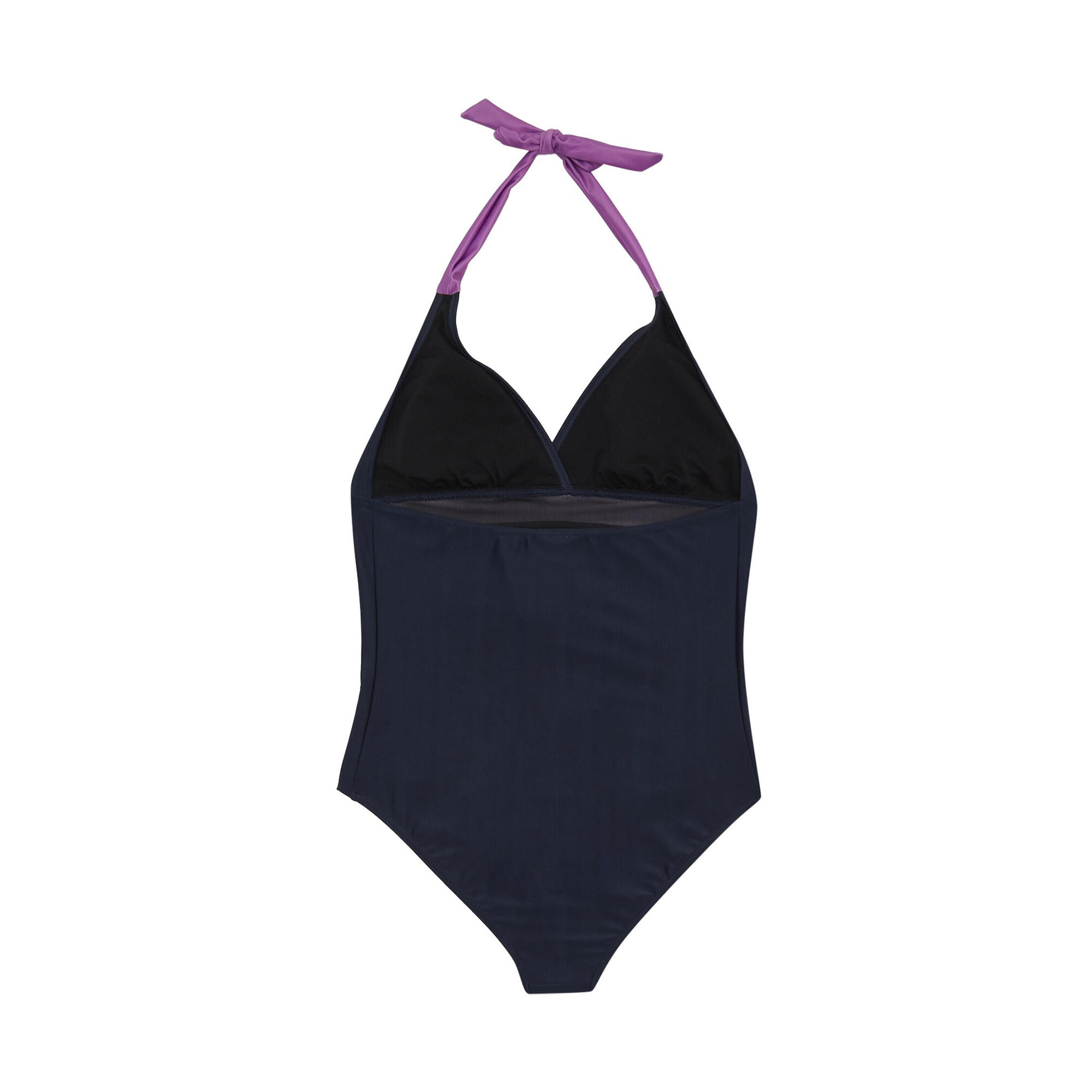 Womens/Ladies Flavia II Contrast One Piece Swimsuit (Navy/Radiant Orchid) 2/5