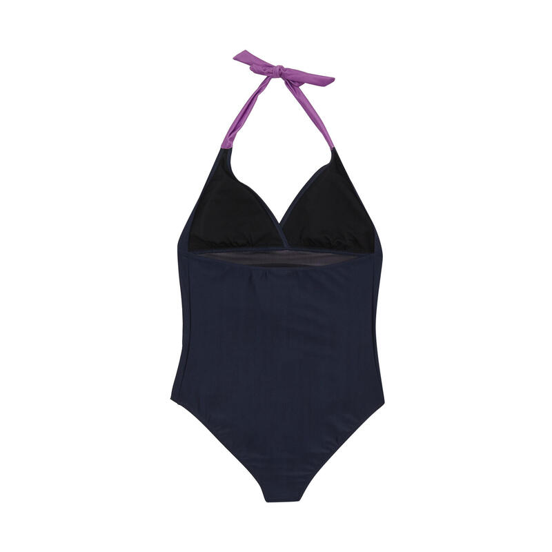 Dames Flavia II Contrast One Piece Zwempak (Marine/Radiant orchidee)