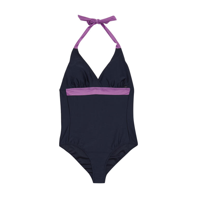 Dames Flavia II Contrast One Piece Zwempak (Marine/Radiant orchidee)