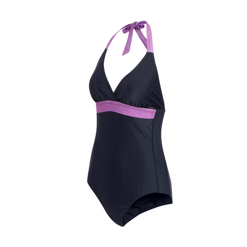 Dames Flavia II Contrast One Piece Zwempak (Marine/Radiant orchidee)