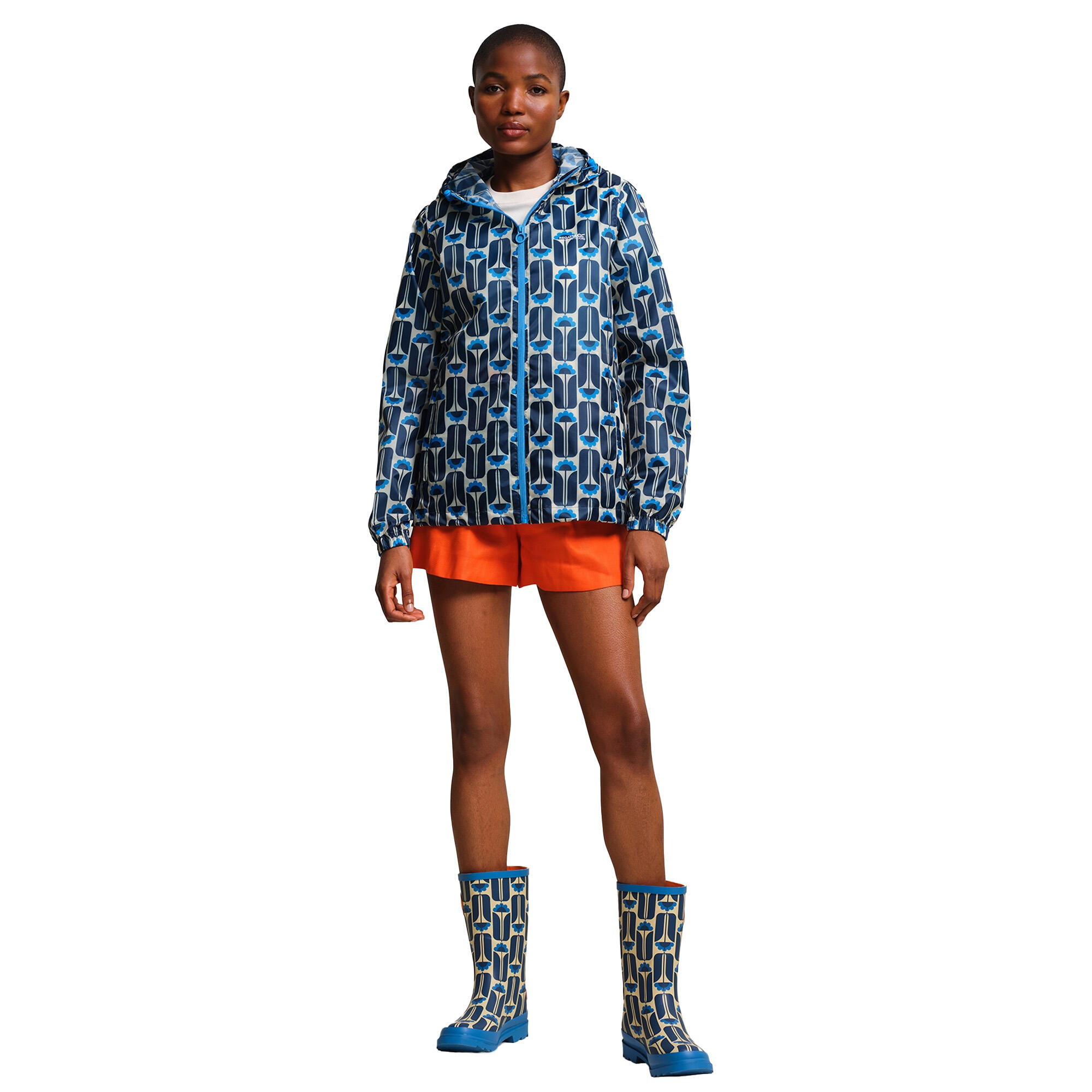 "Orla Kiely" Jacke, wasserfest Zum Falten für Damen Marineblau 4/5