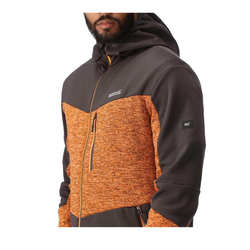 Heren Cadford V Marl Full Zip Fleecejack (Oranje peper/Ash)