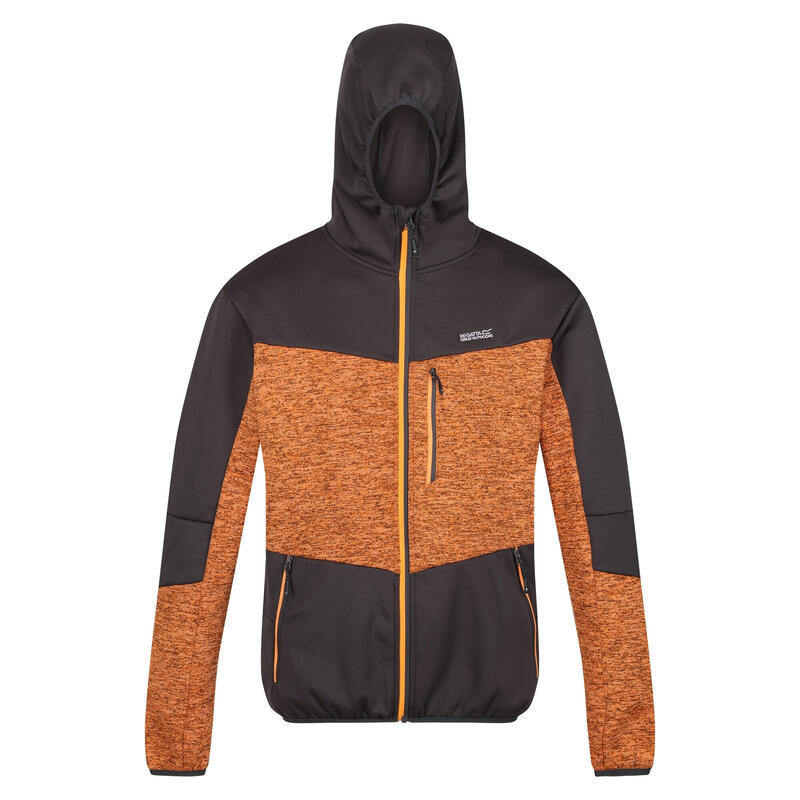 Heren Cadford V Marl Full Zip Fleecejack (Oranje peper/Ash)