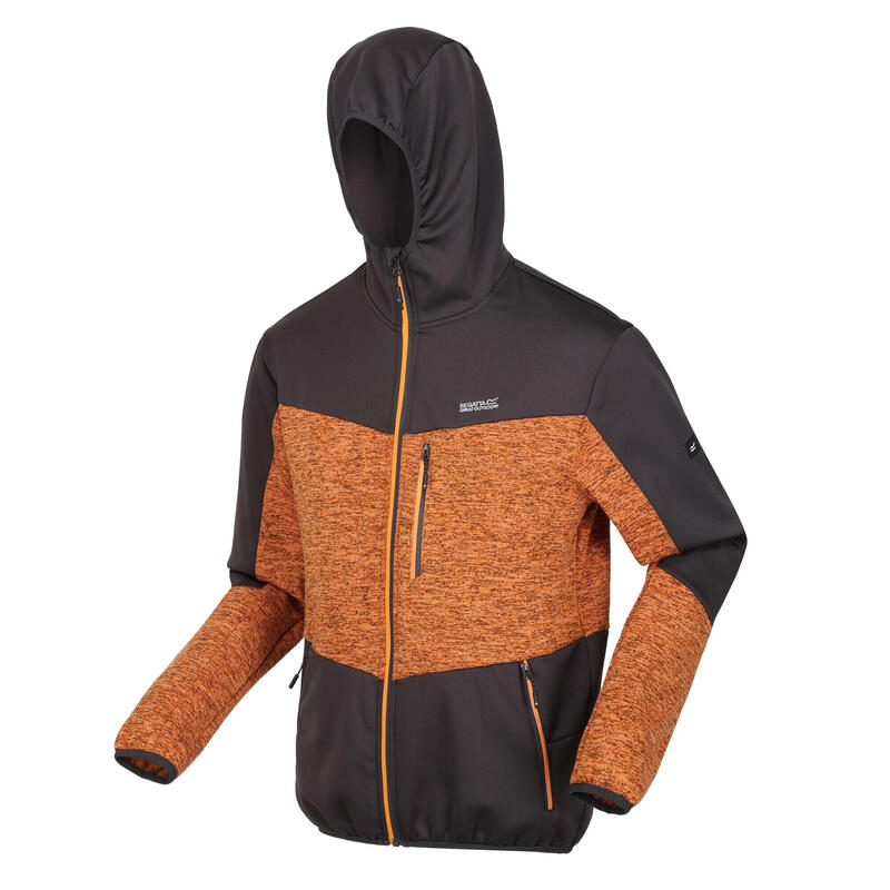 Heren Cadford V Marl Full Zip Fleecejack (Oranje peper/Ash)