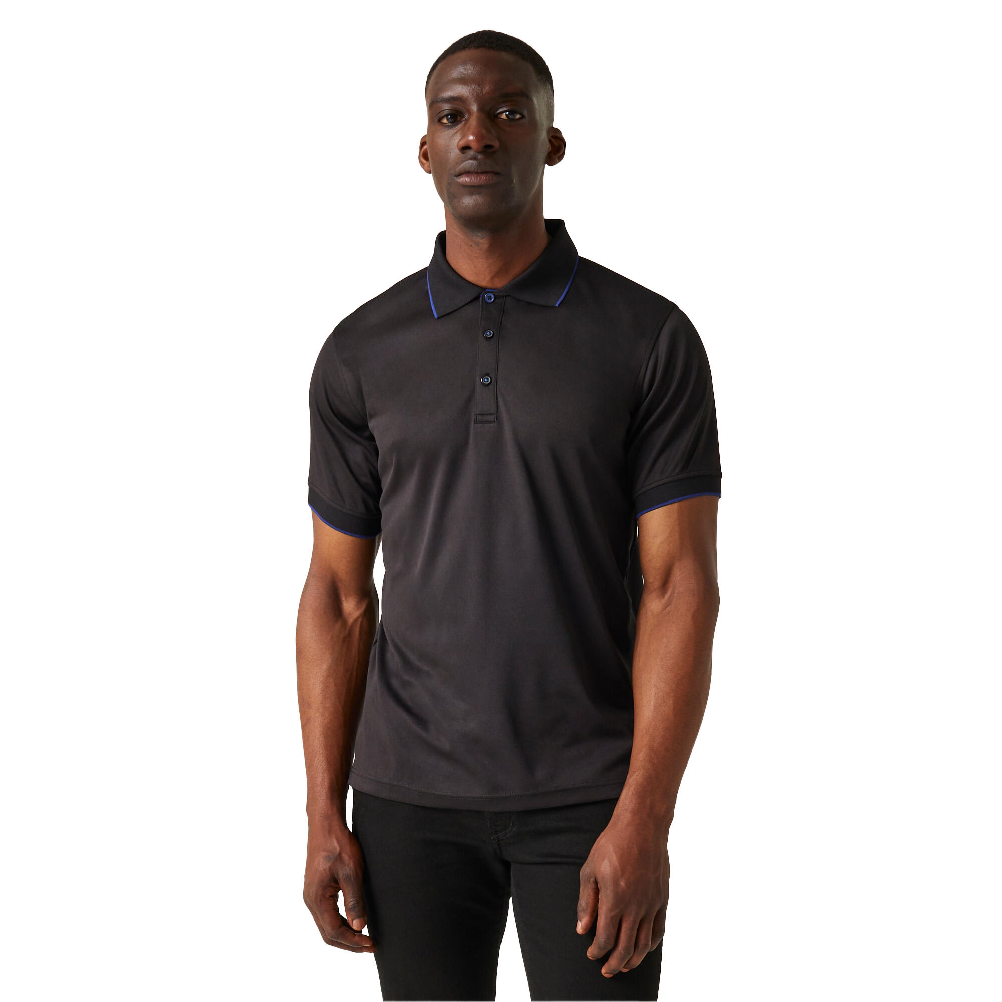 Polo de Manga Corta para Hombre Negro, Real New 3/5