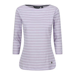 Dames Bayla 3/4 mouw Tshirt (Pastel Lila/Wit)