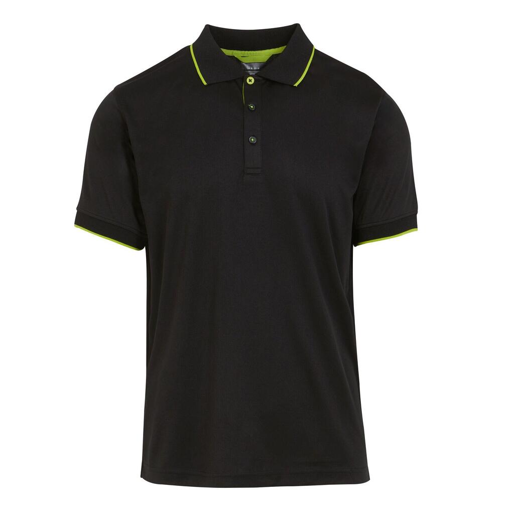 Mens ShortSleeved Polo Shirt (Black/Lime Green)