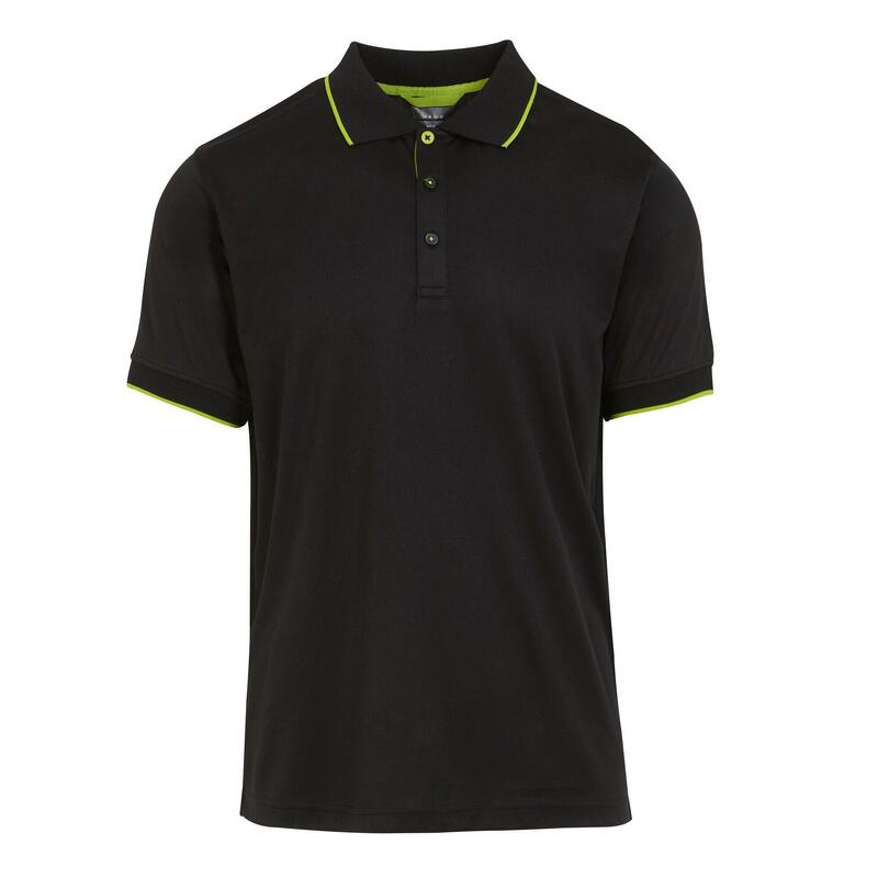 "Navigate" Poloshirt für kurzärmlig Herren Schwarz/Limone