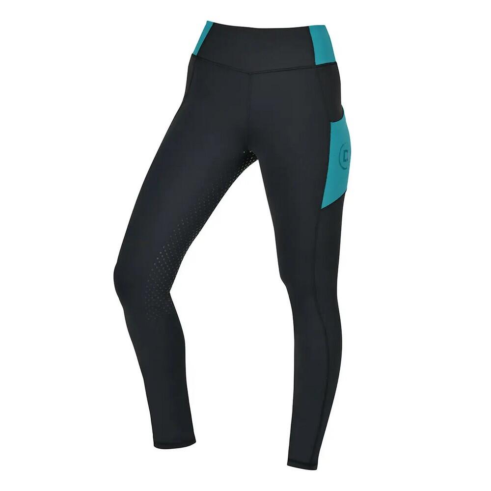 DUBLIN Womens/Ladies Everyday Horse Riding Tights (Black/Deep Lake)