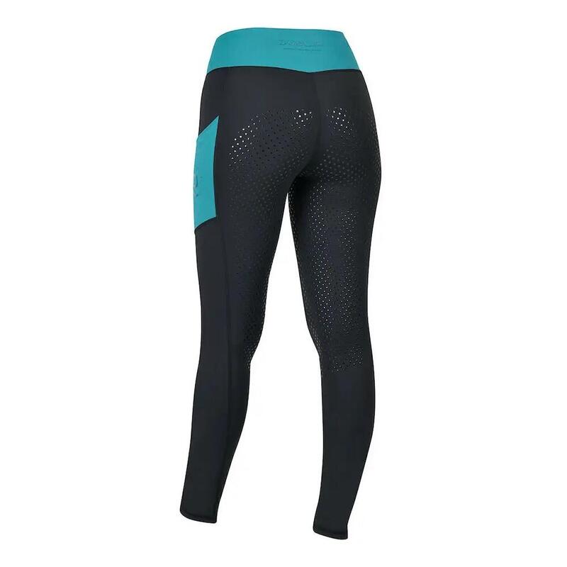 "Everyday" Reitleggings für Damen Schwarz/Wasserblau