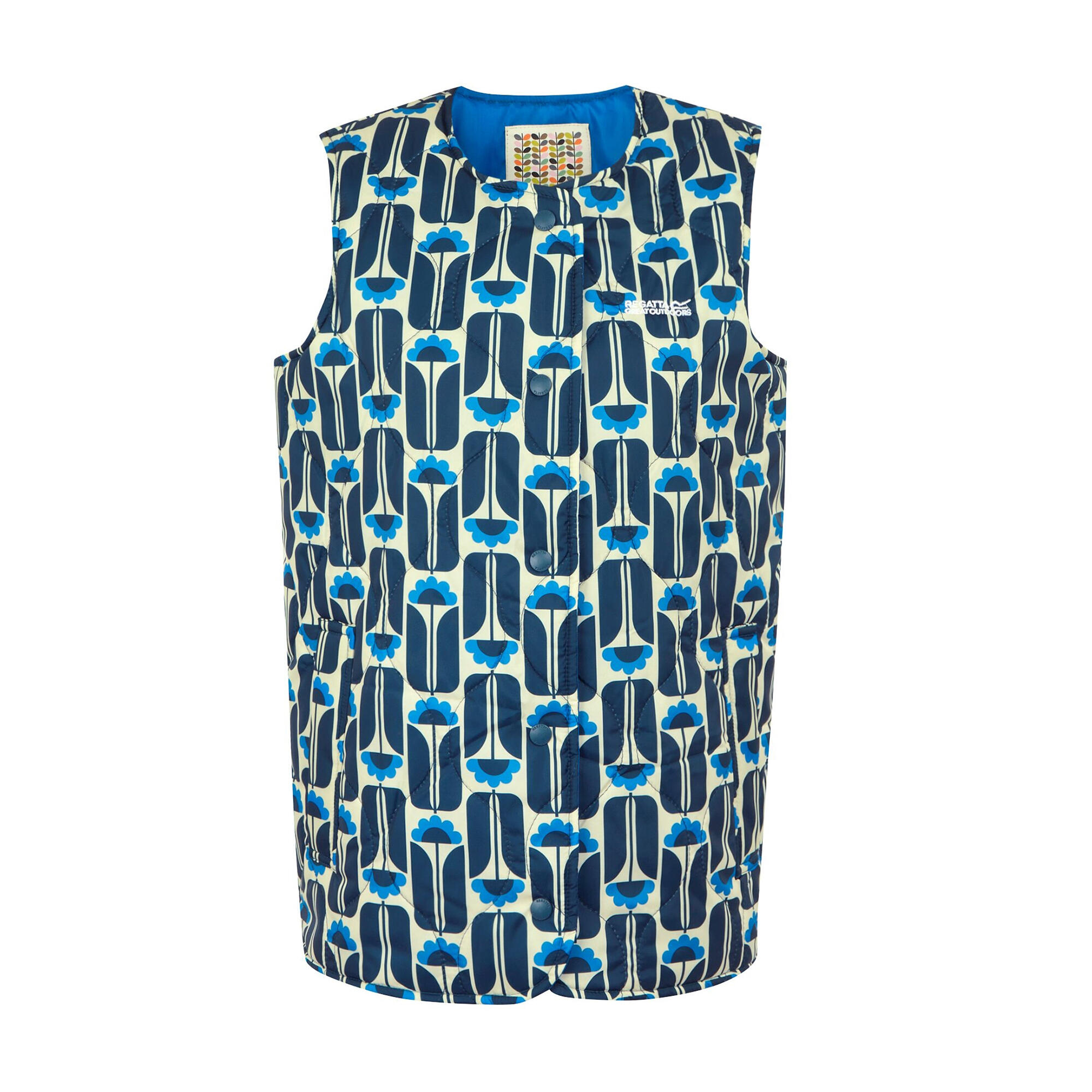 REGATTA Womens/Ladies Orla Kiely Tall Flowers Quilted Gilet (Navy)