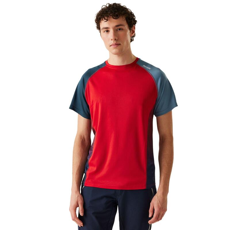 Tshirt CORBALLIS Homme (Rouge danger / Denim sombre)