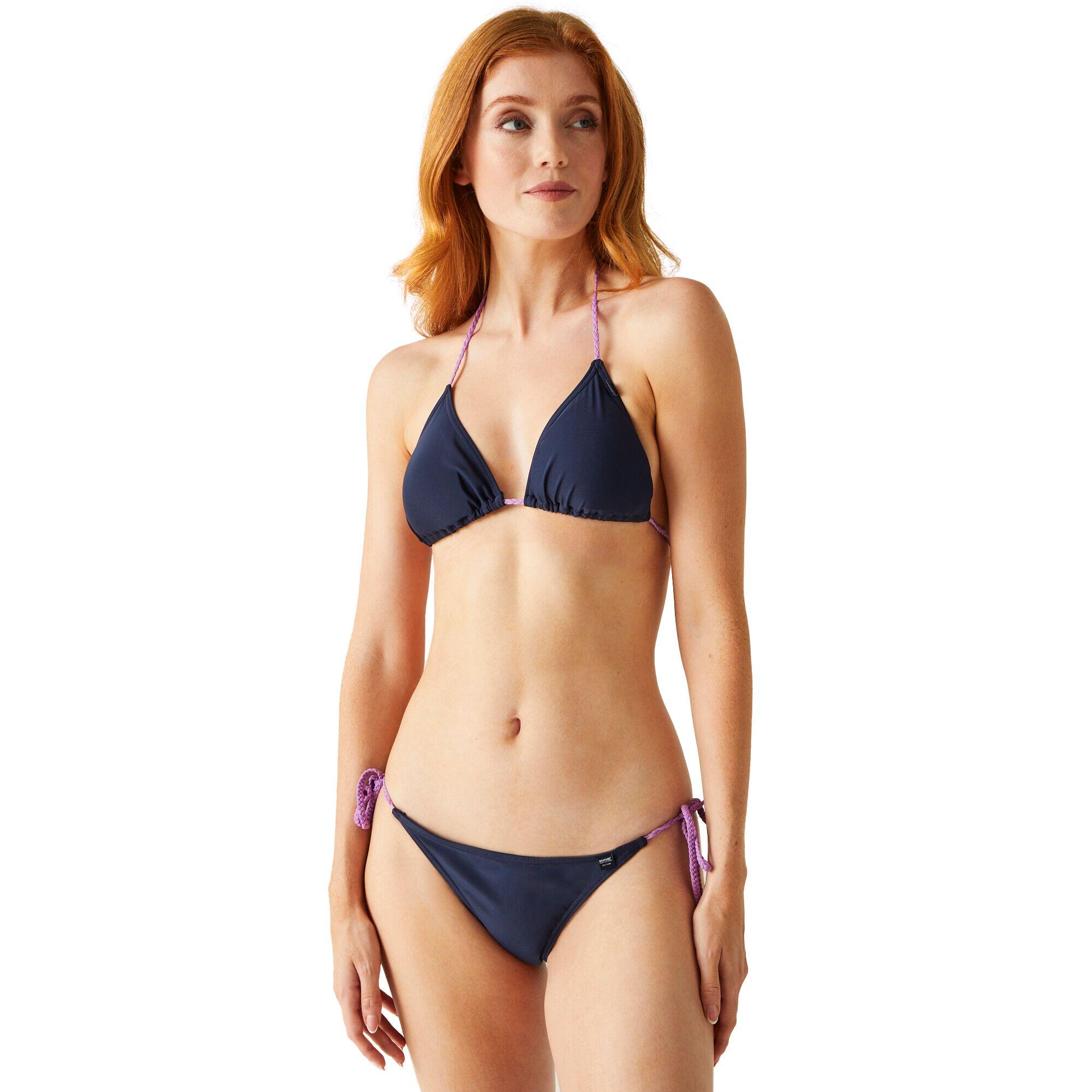 Womens/Ladies Andrellia Bikini Top (Navy/Radiant Orchid) 3/5