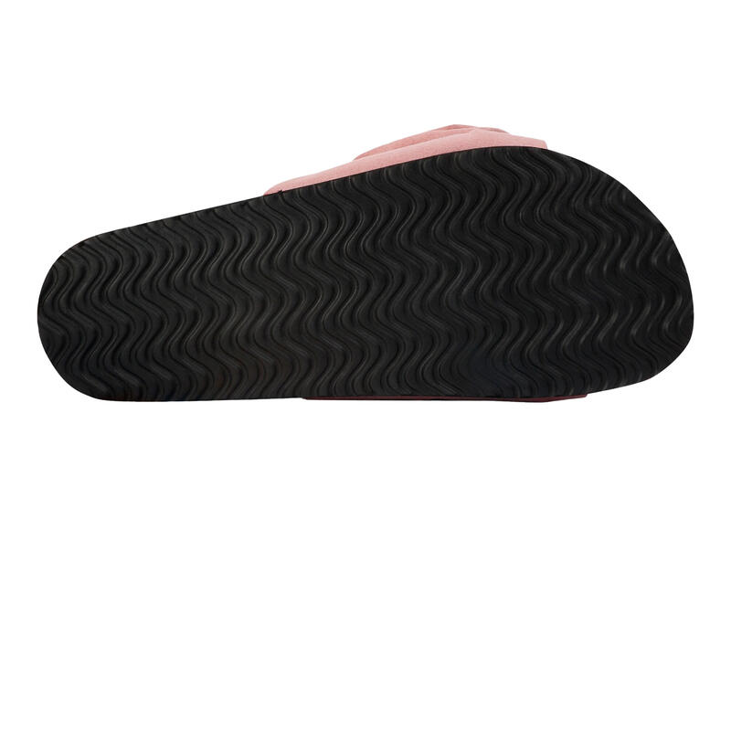 Dames Ava Plain Bow Strap Sliders (Roze)