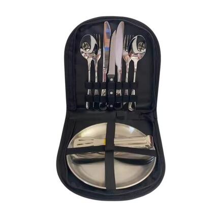 Ensemble de couverts de camping Inuitz pour 2 personnes en acier inoxydable