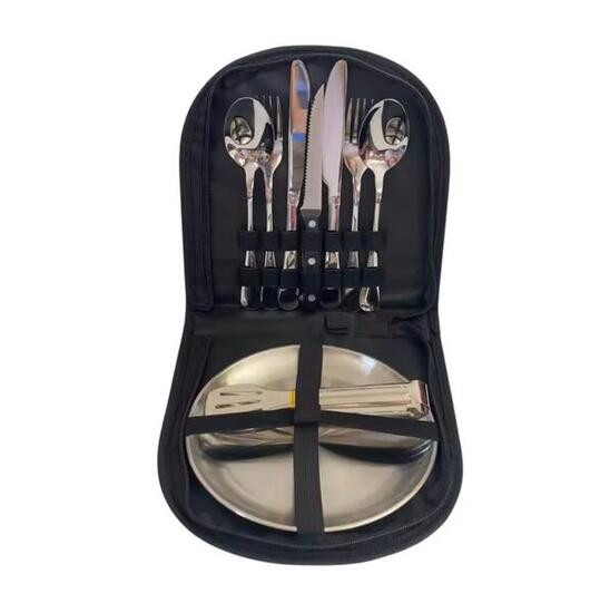 Ensemble de couverts de camping Inuitz pour 2 personnes en acier inoxydable