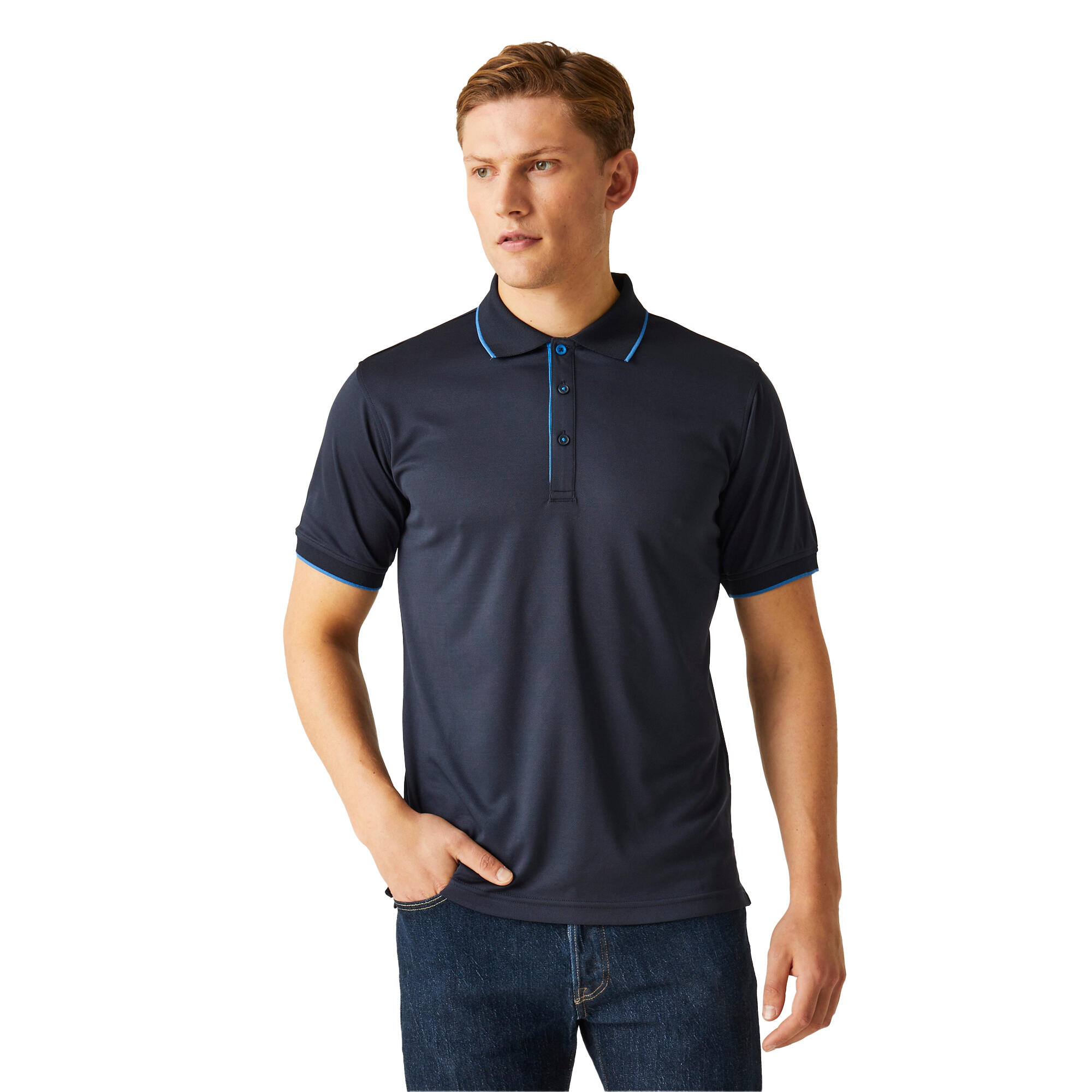 Polo Manga Curta Homem (Azul Marinho / Azul Francês) 3/5
