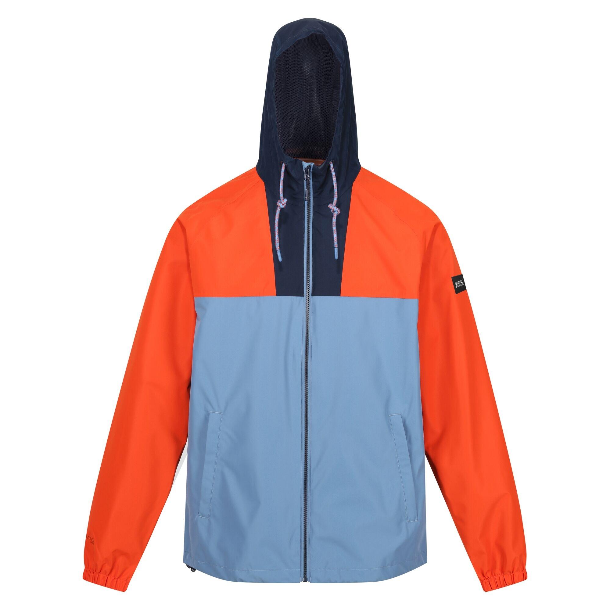 REGATTA Mens Belcastel Waterproof Jacket (Rusty Orange/Coronet Blue/Navy)