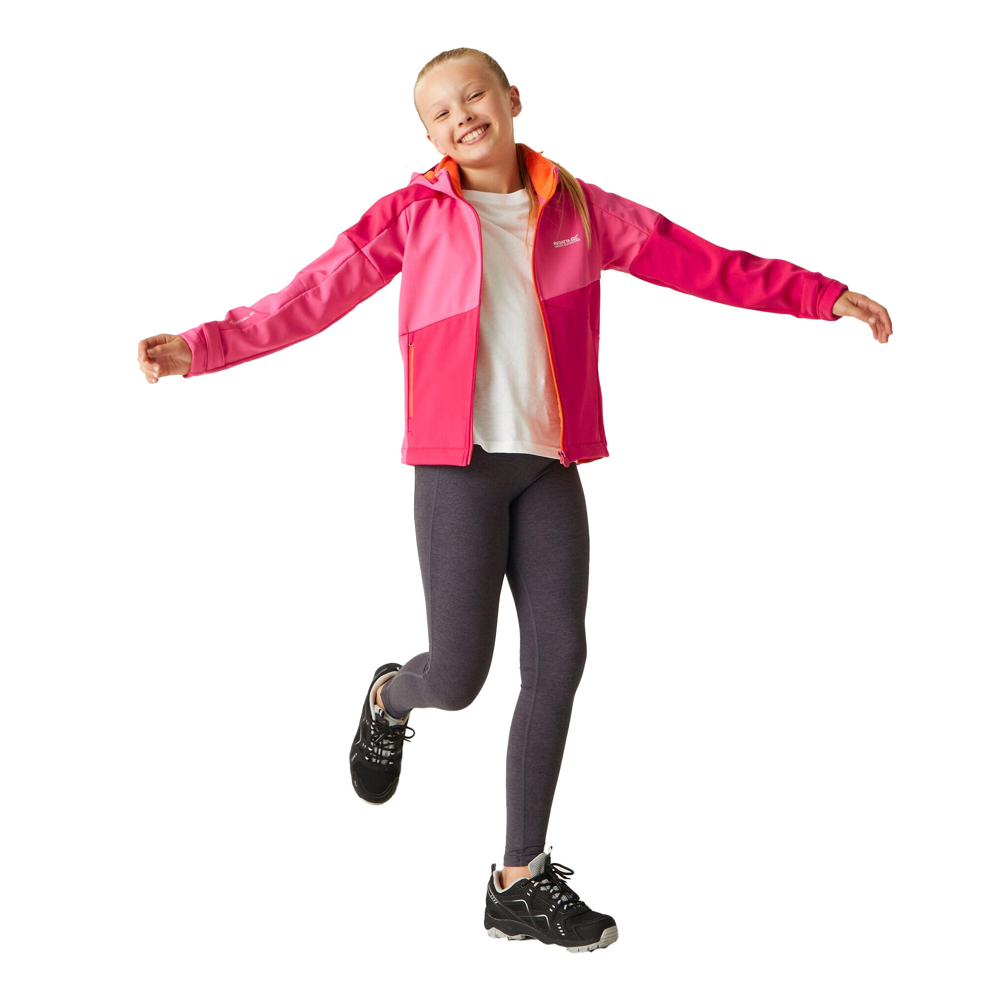 Giacca Soft Shell Bambini Regatta Acidity VII Fenicottero Rosa Pink Potion 4/5
