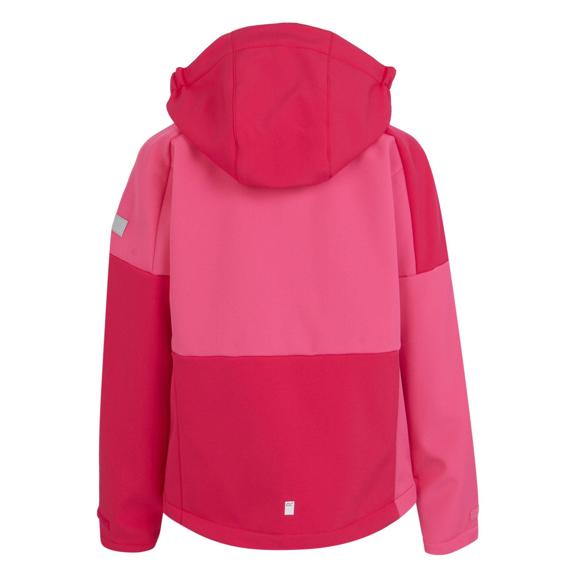Giacca Soft Shell Bambini Regatta Acidity VII Fenicottero Rosa Pink Potion 2/5