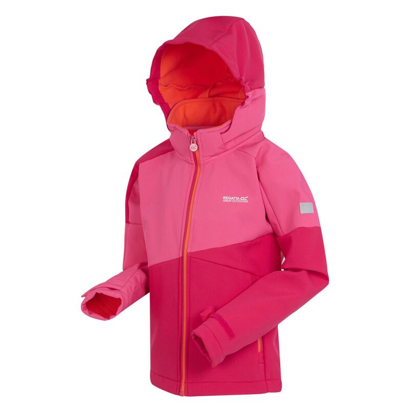 Giacca Soft Shell Bambini Regatta Acidity VII Fenicottero Rosa Pink Potion