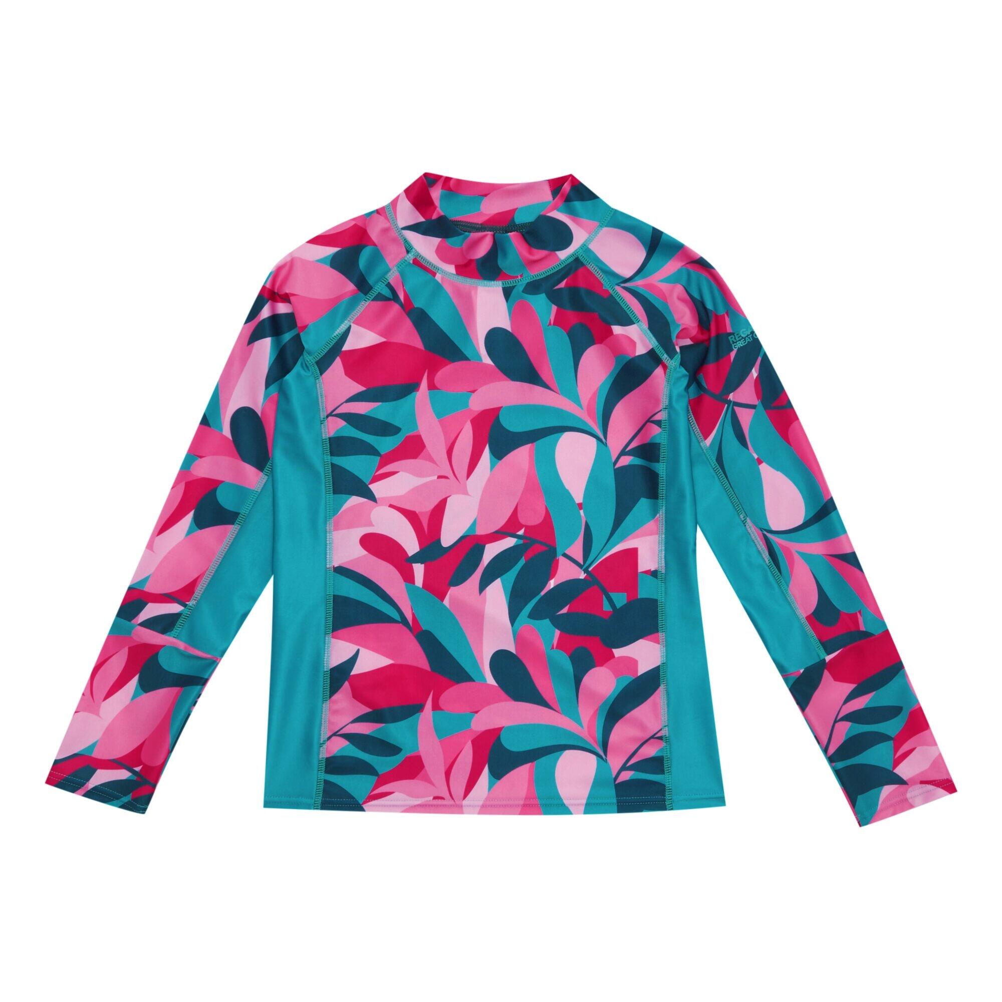Regatta - Haut De Bain Motif/style Feuilles Tropicales Hoku Enfant (bleu Tahoe) - Rashguard - Bleu -  3 À 4 Ans - Decathlon
