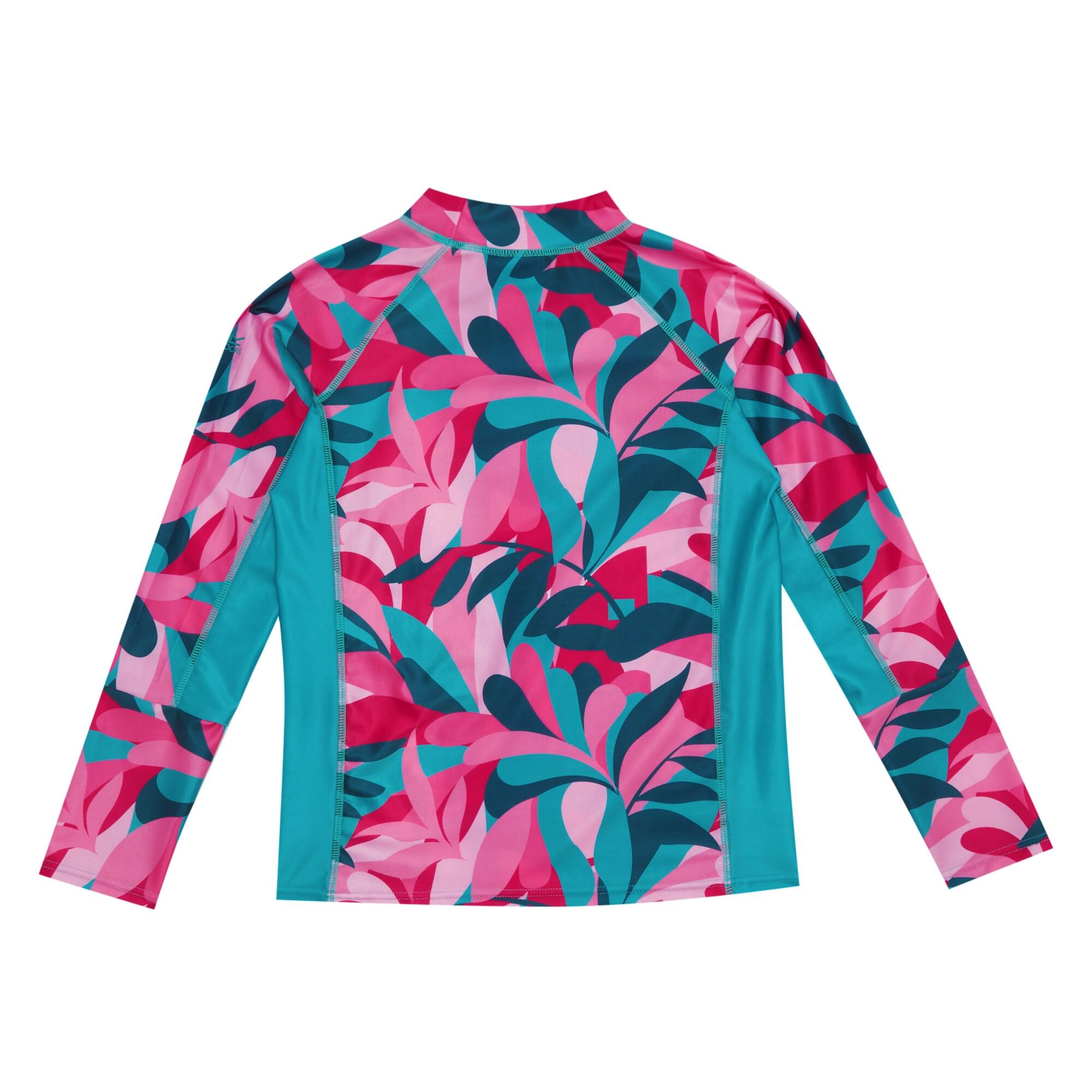 Childrens/Kids Hoku II Tropical Leaves Swim Top (Tahoe Blue) 2/5