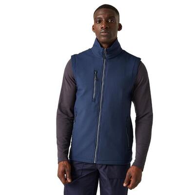Heren softshell 2laags bodywarmer (marine / frans blauw)