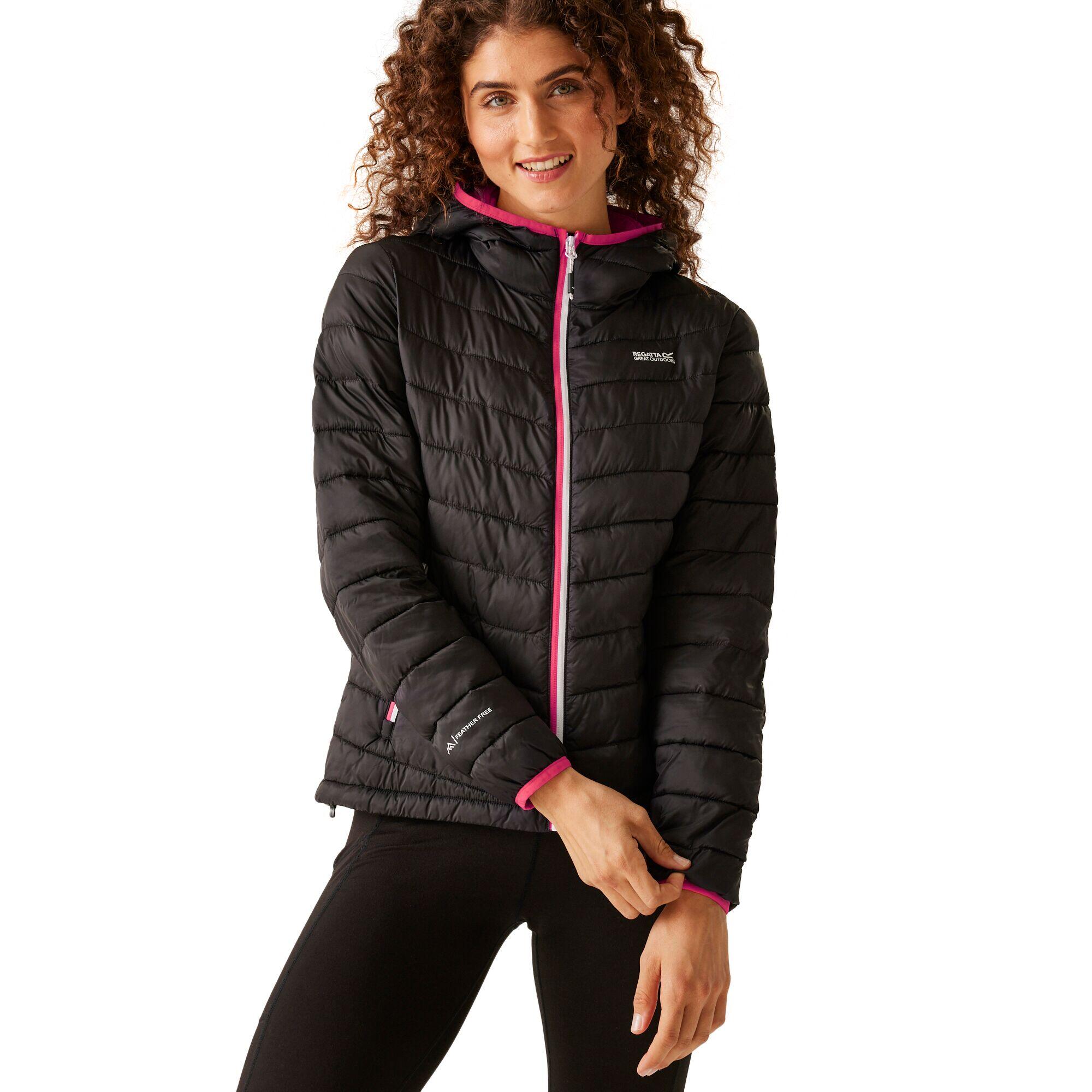 Veste Matelassée HILLPACK Femme (Noir / Rose Fluo) 4/5