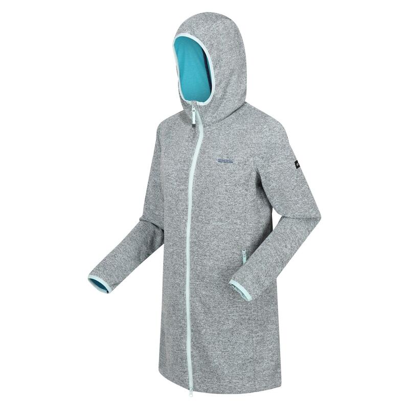 Dames Bloomfield Marl Longline Fleecejack (Gebleekt Aqua/Tahoe Blauw)