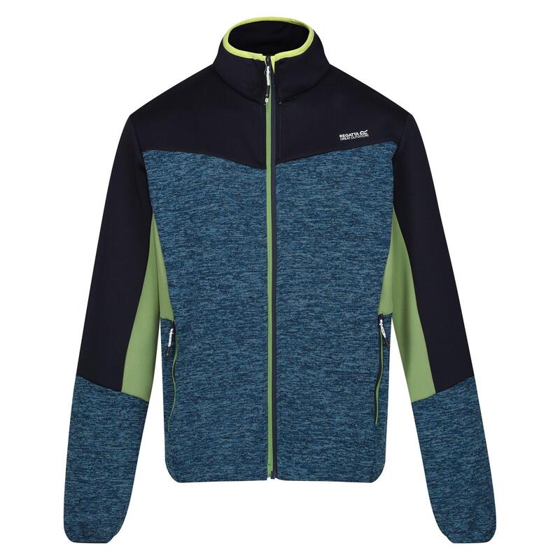 Heren Coladane VI Marl Full Zip Fleecejack (Marokkaans Blauw/Navy/Piquant Groen