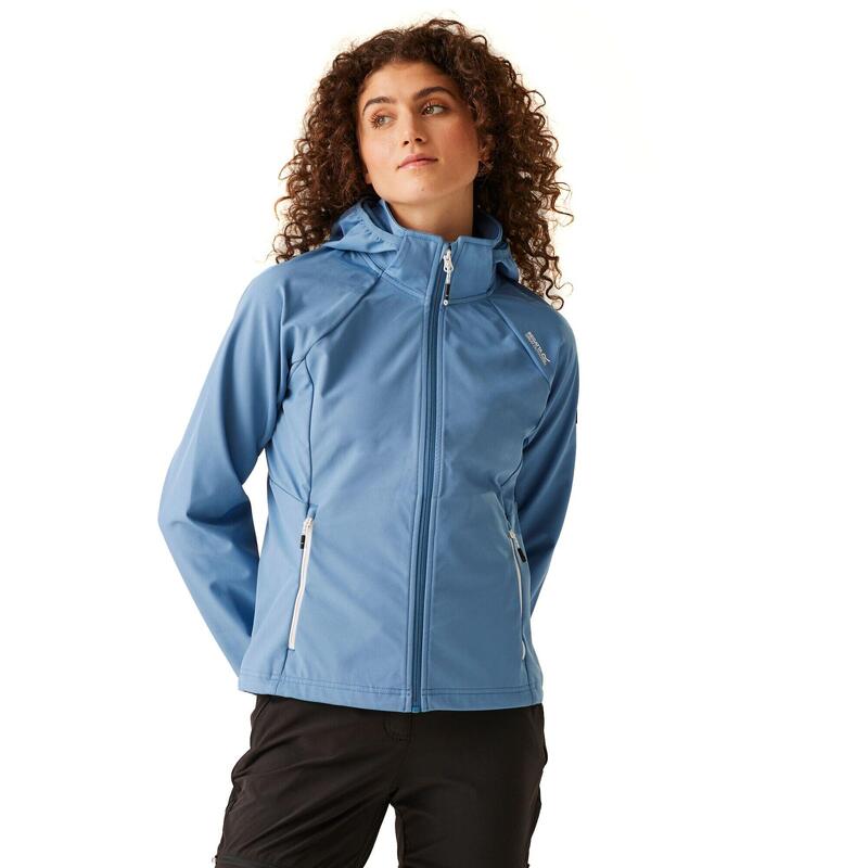 Veste Softshell BOURDA Femme (Bleu / Blanc)