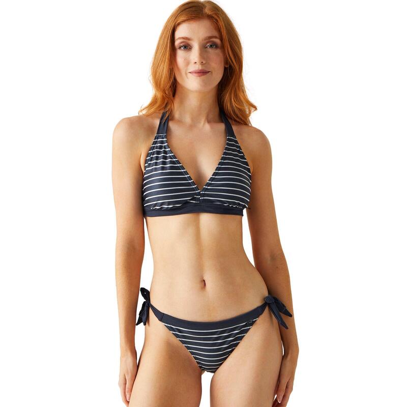 "Flavia" Bikini Oberteil für Damen Marineblau/Weiß