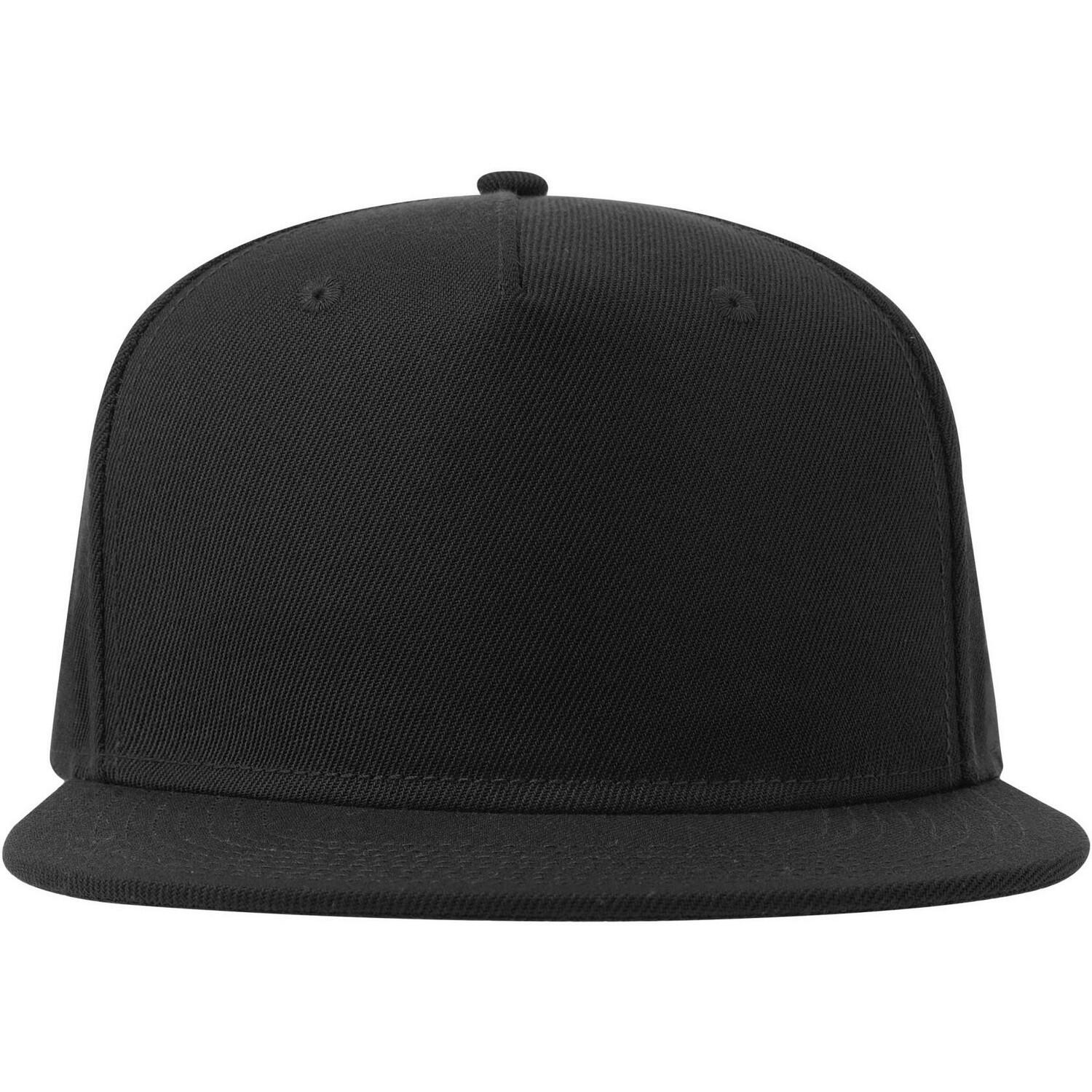 ATLANTIS Unisex Adult 5 Panel Snapback Baseball Cap (Black)
