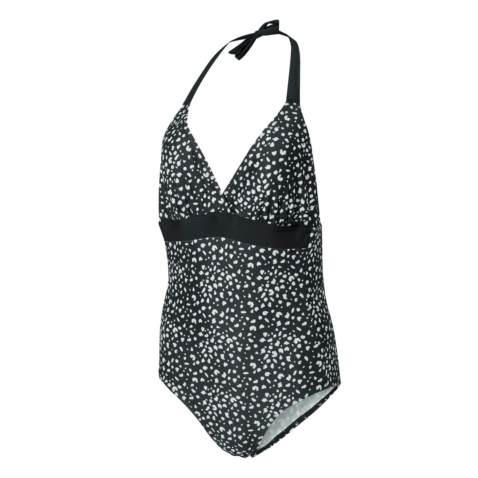 Costume Da Bagno Intero A Pois Donna Regatta Flavia II Nero Bianco 3/5